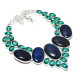 Natural Blue Labradorite 925 Sterling Silver Jewelry Necklace 18 c3v60