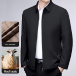Men's Winter Thickened Cotton Jacket with Lapel Collar 2XL