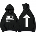 GRAŽI MELAGYNĖ 20-OSIOS METINĖS ROŽINĖ HOODIE THIRTY SECONDS TO MARS Grupės Grafiniai Megztiniai Rudens Medvilniniai Vyri&scaron;ki Puloveriai Unisex M black