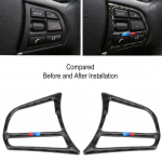 Vidinis anglies pluo&scaron;to vairo mygtukų lipdukai dangtelio apdaila, automobilio stilius, skirtas BMW F30 F31 F34 F45 F32 F33 F36 F22 B