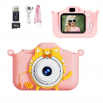 Vaikams Mini Kamera Animacinio Katino Žaislai Mergaitėms Berniukams Gimtadienio Dovanos 1080P HD 2 colių Ekranas Su Silikoniniu Dangteliu Gyvenimo Įra&scaron;ymo Kamera