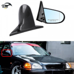 1992-2000 Honda Civic EK/EG Anglies Pluo&scaron;to &Scaron;oninio Vaizdo Veidrodėlis su Mėlynu Atspalviu Gloss Black Pair