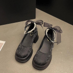 Moteris Pumps Gothic Pink Kawaii Mieli japoni&scaron;ko stiliaus Lolitos auk&scaron;takulniai su apvaliais kulnais Mary Jane batai moterims vakaro pasiūlymas 39 juoda