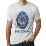 Vyri&scaron;ki vintažiniai mar&scaron;kinėliai su grafika, mar&scaron;kinėliai &bdquo;Ship Me to Haleiwa&ldquo;, vintažinės baltos spalvos XS baltos spalvos nuo blyksnio