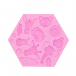 Mi&scaron;ko gyvūnų silikono pelėsio forma dramblio liūto beždžionės formos &scaron;okolado epoksidinio pelėsio torto forma rožinė