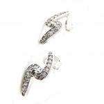 Les Tr&eacute;sors De Lily [I9844] - Boucles Argent 'D&eacute;esse' Blanc argent&eacute; (rhodi&eacute;) - 15x8 mm