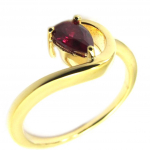 Bague plaqu&eacute; or 'C&acirc;lin' rouge