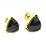 Les Tr&eacute;sors De Lily [M6513] - Boucles Plaqu&eacute; Or 'Sissi' noir dor&eacute; - 11x9 mm