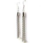 Les Tr&eacute;sors De Lily [N0201] - Boucles Cr&eacute;ateur 'Chor&eacute;graphie' argent&eacute; (g&eacute;om&eacute;triques)