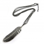 Les Tr&eacute;sors De Lily [N1697] - Collier sautoir 'Navajos' gris sidabras