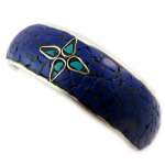 Les Tr&eacute;sors De Lily [N5008] - Bracelet cr&eacute;ateur 'Navajos' bleu argent&eacute;