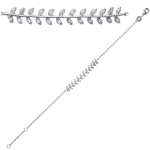 Les Tr&eacute;sors De Lily [Q4179] - Bracelet Argent 'Epi de bl&eacute;' blanc argent&eacute; (rhodi&eacute;) - 40x6 mm
