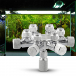 Akvariumo bako CO2 skirstytuvo reguliatoriaus skirstytuvo adatos tikslaus reguliavimo vožtuvas CO2 reguliatoriui su 6 krypčių i&scaron;vadomis 6 Way Outlets