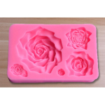 Rožių pumpurų lapų rožių fondantas, silikoninis formavimas pasidaryk pats tortas rankų darbo muilas automobilio gipso la&scaron;as rožinė