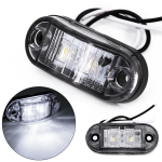 2vnt baltos spalvos 12V LED automobilio &scaron;oninio žymeklio galinis žibintas 24V priekabos sunkvežimio lempa