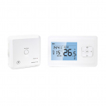 &bdquo;Wi-Fi Smart Thermostat&ldquo; Belaidis programuojamas termostatas su RF imtuvu, montuojamas ant stalo ant sienos