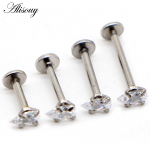 Alisouy 1vnt Labret Tragus kremzlinis auskaras 16G Punk vandens la&scaron;as ovalus apvalios akies cirkonio brangakmenis Ear Tragus lūpų žiedas Monroe auskaras #6