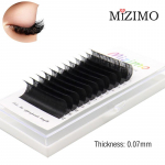 MIZIMO juodai priaugintos dirbtinės blakstienos, akių makiažo įrankiai, natūralūs, mink&scaron;ti ir pailginti. C/D/DD, 0,07 mm 0.07mm--C--8mm juoda