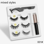 Magnetic Eyelashes 3D Mink Eyelashes Makeup Magnetic Lashes Eyeliner Pincetas rinkinys Natural False Lashes Short Faux Cils Style 6