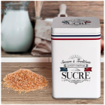 Les Tr&eacute;sors De Lily [A3024] - Boite &agrave; sucre m&eacute;tal 'Le Petit Comptoir' blanc (saveurs et traditions) - 18x12x12 cm balta