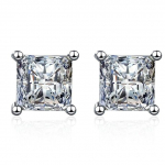 2ct Diamond Test Praeitas Moissanite Platina Padengtas 925 Sidabras D Spalvos Moissanite Stud Auskarai Papuo&scaron;alai Poros Dovana 0.6ct 4.5mm gray