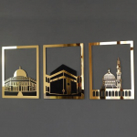 Masjid Al Aqsa, Masjid Al Haram Masjid An Nabawi medinės akrilo kaabos sienų dekoro rinkinys Ramadano dekoravimas musulmonų dovana