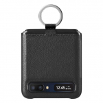 Plonas pir&scaron;to žiedo laikiklis odinis dėklas, skirtas Samsung Galaxy Z Flip 3 Flip4 Flip 4 Flip3 5g nuo kritimo sulankstomas mobiliojo telefono dangtelis Fundas for Samsung Z Flip 3 juoda