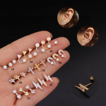 1vnt i&scaron;skirtiniai auskarai Tragus Helix auskarų vėrimas kūrybingi auskarai papuo&scaron;alai 0.8x6x3mm 01 sidabras
