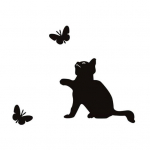&bdquo;Cat Butterfly&ldquo; lipnus nuimamas sienos lipdukas &bdquo;pasidaryk pats&ldquo; vaikų kambario dekoras