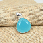 Mėlynas chalcedonas brangakmenis 925 sterlingas sidabras rankų darbo pakabukas papuo&scaron;alai Graži dovana jai 1.377 Inches mėlyna