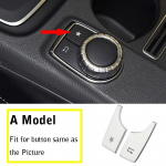 Automobilio konsolės multimedijos rankenėlės jungiklio mygtuko dangtelio lipdukas Mercedes Benz A B C E klasės CLA GLA GLK W204 W212 W176 W246 Style A gray
