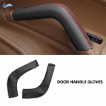 Automobilio priedai Durų / Centrinės konsolės porankio rankenėlės mikropluo&scaron;to odos apdailos dangtelis Porsche Cayenne 2011 2012 2013 2014 2015 Door Handle red line