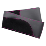 O SHI CAR 38cm Pasidaryk pats Vairo apdangalas Atsparus dilimui Mink&scaron;tas PU + Suede Oda Automobilio Vairo Pynė Su Adatomis Purple thread gray