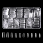 500 netikrų nagų galiukų permatomas permatomas ilgas karstas migdolų pilnai dengiantis netikras nagų galiukas kelių dydžių nagų dailė netikri nagai MYY