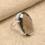 Smoky Topaz Gemstone rankų darbo papuo&scaron;alai 925 sterlingų sidabro gražus žiedas moterims 4 ruda