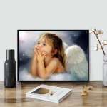 5D &bdquo;pasidaryk pats&ldquo; deimantinis paveikslas &bdquo;Little Angel&ldquo; kryžminio dygsnio rinkinys &bdquo;Mozaikinis deimantinis siuvinėjimas Rožė&ldquo; Viso apvalaus kvadrato grąžtas Namų dekoravimas Round 30x40cm