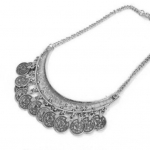 Senovinis senovinis monetų parei&scaron;kimas &bdquo;Choker Chain Hoop&ldquo; auskarai, karoliai, papuo&scaron;alai 0.1 kg sidabras
