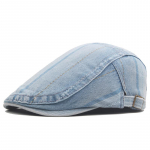 Skalbta džinsinė beretė moteri&scaron;ka pavasario rudens kepuraitė Vyri&scaron;ka lauko kepurė nuo saulės Spalva dryžuota kepurė &scaron;viesiai mėlyna spalva