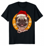 Mopsas Santa Dog Merry Christmas Unisex mar&scaron;kinėliai S