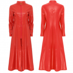 &bdquo;Steampunk&ldquo; stiliaus gotikinis motociklininko paltas &bdquo;Disco Party&ldquo; ilgas paltas Dirbtinės odos &bdquo;Trench Coat&ldquo; striukė apsiausta Suknelė su užtrauktuku iki kulk&scaron;nies, moterims, vyrams 5XL raudona