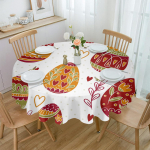 Velykiniai kiau&scaron;iniai Spalvota Meilė Apvalios Stalo Danga Festivalis Valgomasis Vandeniui Atspari Staltiesė Stalo Užtiesalas Vestuvių Vakarėlio Dekorui 4pcs 33x48 Table mat