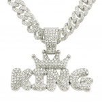 Europos hiphopo &scaron;aunūs blizgūs karali&scaron;kosios raidės pakabukai karoliai Vyri&scaron;ki tendencijų kūrėjai &scaron;aunūs kubieti&scaron;ki grandinės priedai