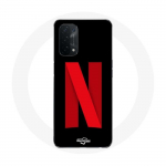Coque pour Oppo A74 5G Netflix Logo rouge fond noir juoda