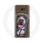 Coque pour Samsung Galaxy A3 2016 Chien Pitbull Blanc gris