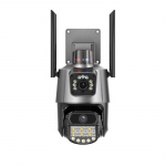 8MP 4K Wifi IP kamera lauke 4x priartinimas dvigubas objektyvas dvigubas ekranas PTZ kamera Ai automatinis stebėjimas CCTV stebėjimo vaizdo kamera ICSEE