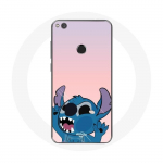 Coque pour Huawei P8 Lite 2017 Stitch le Nez en l'air fond rose