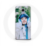 Dėklas Samsung Galaxy J6 2018 BTS Bangtan Sonyeondan Jimin sniegas Kalėdos mėlynas