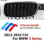 ABS 3 spalvų 3D M automobilio priekinių grotelių apdailos juostos dangtis Motorsport lipdukas BMW E90 E60 F30 F10 X3 F25 X4 F26 X5 X6 priedams 3 Series 8 grille