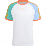 Adidas Originals Trefoil Enjoy Raglan Mar&scaron;kinėliai Dryžuoti Sportiniai Trumpomis Rankovėmis T-Shirt Vyri&scaron;ki Vir&scaron;utiniai Balti IT8190 S