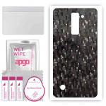 apgo Protective Skin Sticker for the back compatible with LG Stylus 2 Plus, Wrap Film, Foil, Vinyl - Pattern Carbon Black Pixel